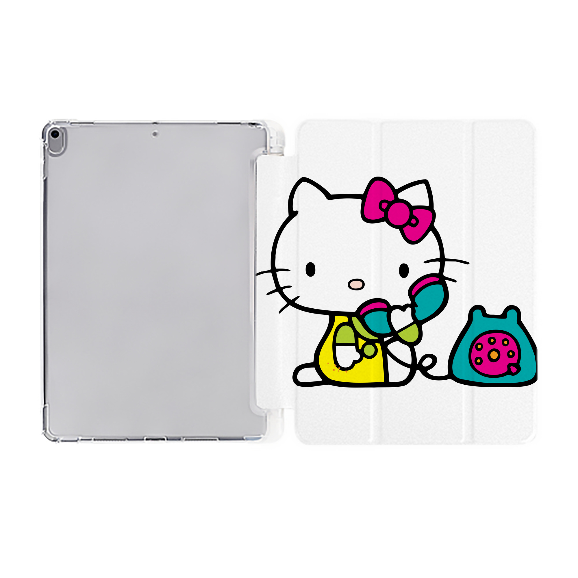 （画像用） Hello Kitty ハローキティ IPad ケース ペン収納付き 三つ折りスタンド PUレザー×シリコン 対応機種9.5/10.5/10.9インチ